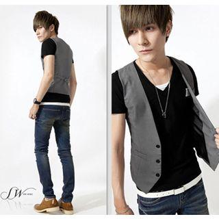 Plain Slim-fit Vest