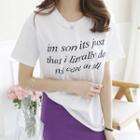 Pintuck-detail Lettering T-shirt