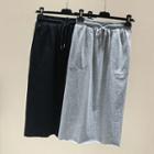 Drawstring Straight-fit Skirt