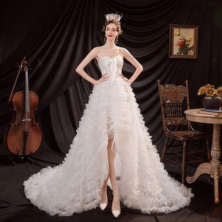 Strapless Dip-back A-line Evening Gown