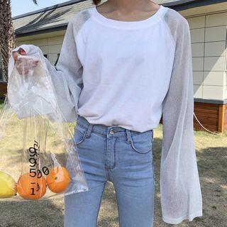 Glitter Bell-sleeve Raglan T-shirt