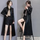 Midi Faux Leather Coat