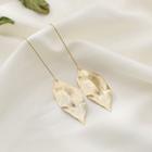 Leaf Drop Threader Earring 1 Pairs - Gold - One Size