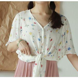 Short-sleeve Floral Shirt White - 3
