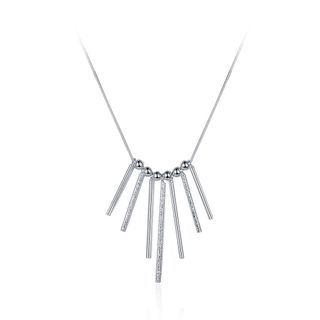 Fashion Simple Geometric Cylindrical Necklace Silver - One Size