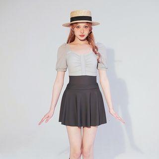 Two-tone Swimsuit / Skirt
