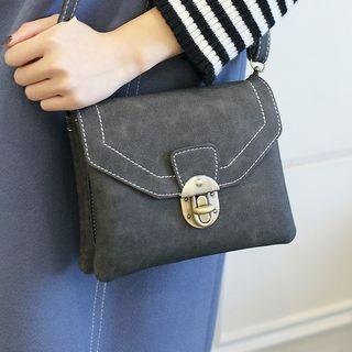 Faux-leather Push Lock Cross Bag