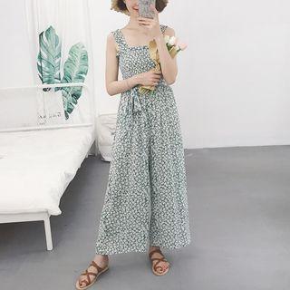 Floral High-waist Wide-leg Jumpsuit