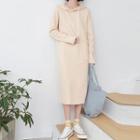Pocket-detail Midi Hoodie Dress Almond - One Size