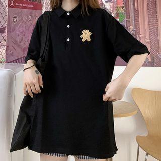 Short-sleeve Bear Patch Polo Shirt