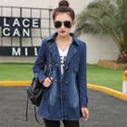 Double-breasted Long Denim Jacket