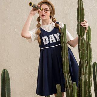 Sleeveless Lettering Empire Dress
