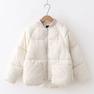 Plain Dip-back Padded Bomber Jacket