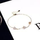 Alloy Rhinestone Bracelet Gold - One Size