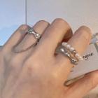 Set Of 3: Geometry Open Ring Set Of 3 - Silver - One Size