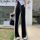 Two-tone Slit Wide Leg Pants