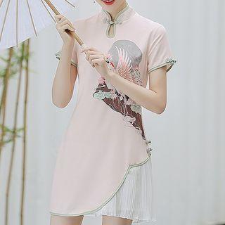 Traditioanl Chinese Short-sleeve Mini Dress