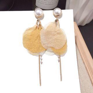 Fringed Petal Drop Earring 1 Pair - Silver Pin - Gold - One Size
