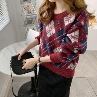Argyle Sweater Red - One Size