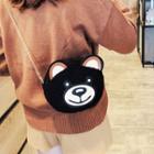 Bear-print Furry Shoulder Bag