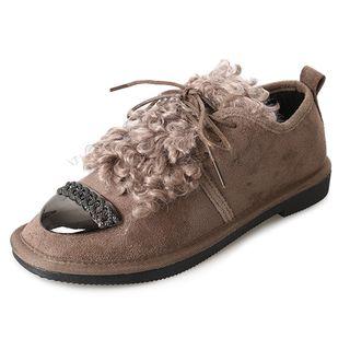 Faux-suede Panel Oxford Shoes