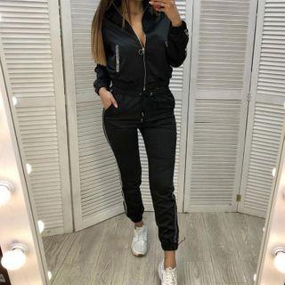 Set: Stripe-side Zip Jacket + Pants
