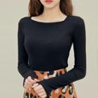 Square-neck Slim-fit Rib Top