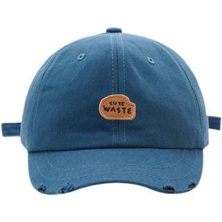 Lettering Applique Distressed Baseball Cap