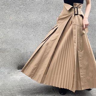 High-waist A-line Maxi Skirt As Shown In Figure - One Size