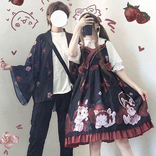 Open Front Jacket / Strappy A-line Dress / Set