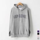 Brushed-fleece Lined Letter Appliqu  Hoodie
