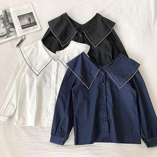 Contrast Stitching Blouse
