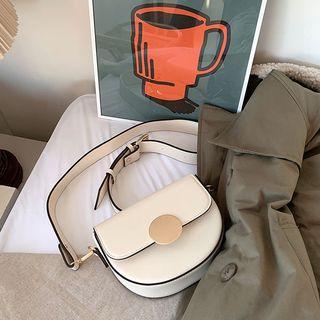 Metallic-disc Saddle Shoulder Bag