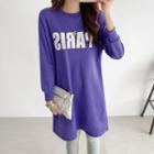 Letter Print Fleece Lined T-shirt Dress