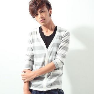 V-neck Striped Cardigan
