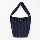 Pinstripe Linen Shopper Bag