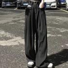 Short-sleeve Logo T-shirt / High Waist Wide Leg Pants