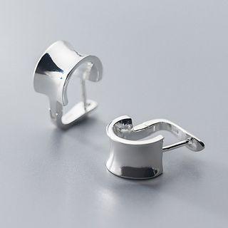 925 Sterling Silver Polished Earring 1 Pair - Huggy Earring - One Size