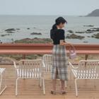 Plaid Tweed H-line Midi Skirt