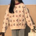 Print Sweater Almond - One Size