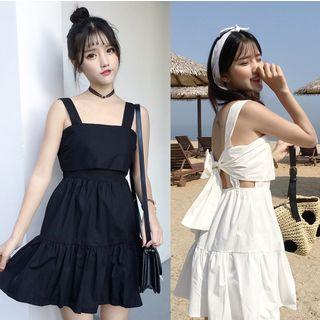 Bow Accent Back Sleeveless Dress