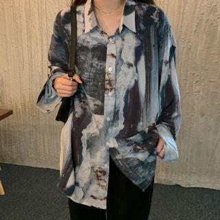 Printed Shirt Black & Gray - One Size
