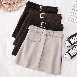High-waist Skirt With Waistbag