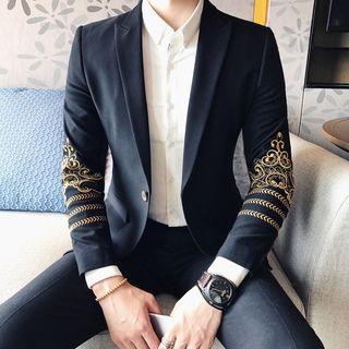 Set: Embroidered Blazer + Dress Pants