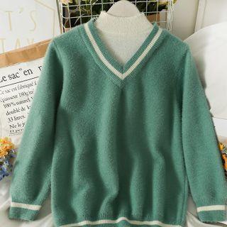 Colorblock Mock Two-piece Sweater In 5 Colors