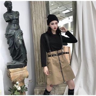 Belt Waist Jumper Skirt