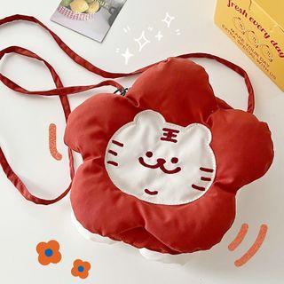 Tiger Flower Crossbody Bag Crossbody Bag - Tiger - Red - One Size