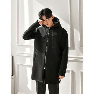 Long Neoprene Zip-up Hoodie