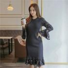 Mock Two-piece Knit Midi Dress