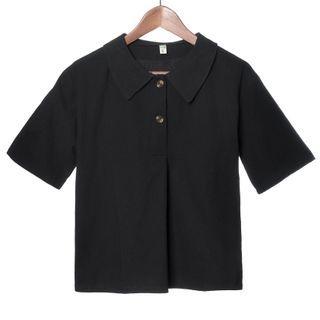 Short-sleeve Open-placket Shirt